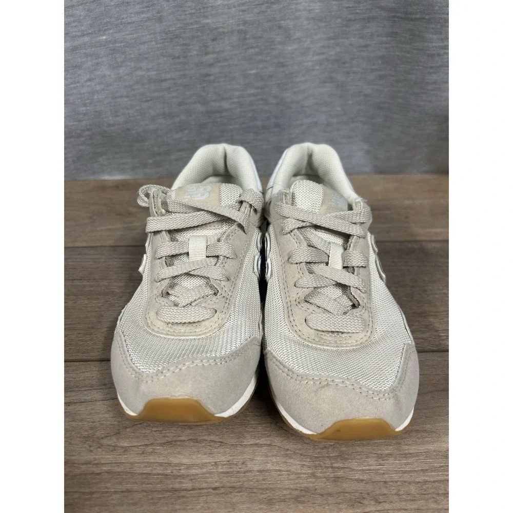 New Balance Kids Size 1 Model 515 Casual Shoes Cream/ Gray With Blue